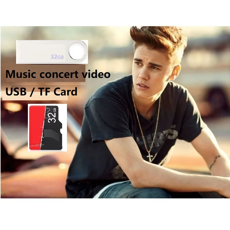 

Justin Bieber Canadian Male Pop Singer Network Program Concert Video Top Music Songs MP4 by TF Card USB Flash Disk 32GB