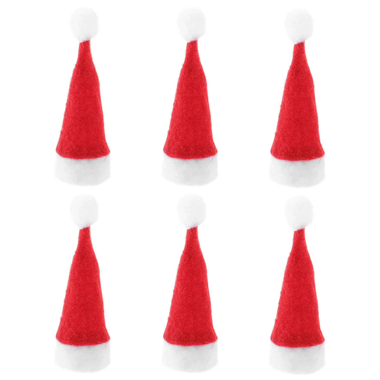 6 Pcs Christmas Accessories Lollipop Hat Glass Bottle Mini for Candy Nonwoven Packing Hats