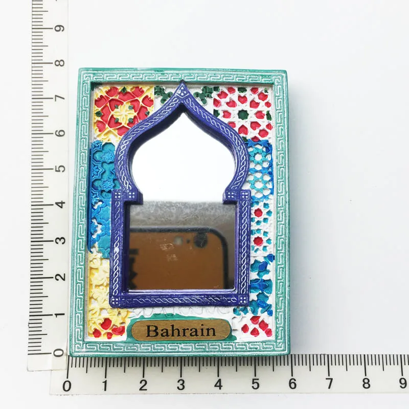 New Bahrain Exquisite Carved Mirror Frame Fridge Magnet Resin Decoration Tourism Souvenir Message Sticker Crafts