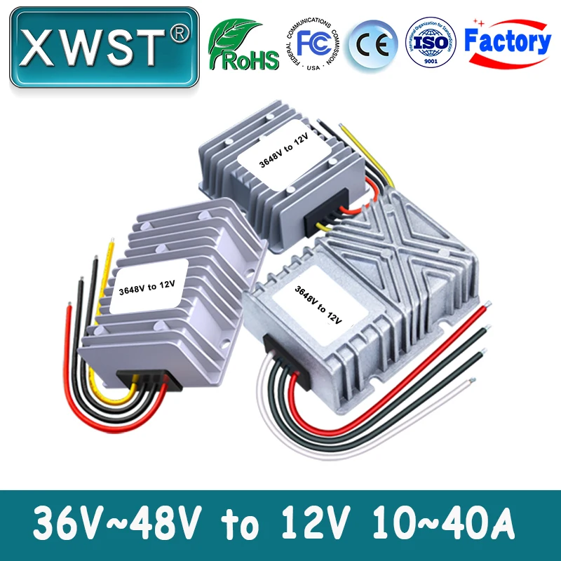 

XWST DC DC 36V 48V to 12V Converter 10A 20A 30A 40A Power Supply Step Down 36 48 to 12 Volt Buck Regulator Voltage Transformer