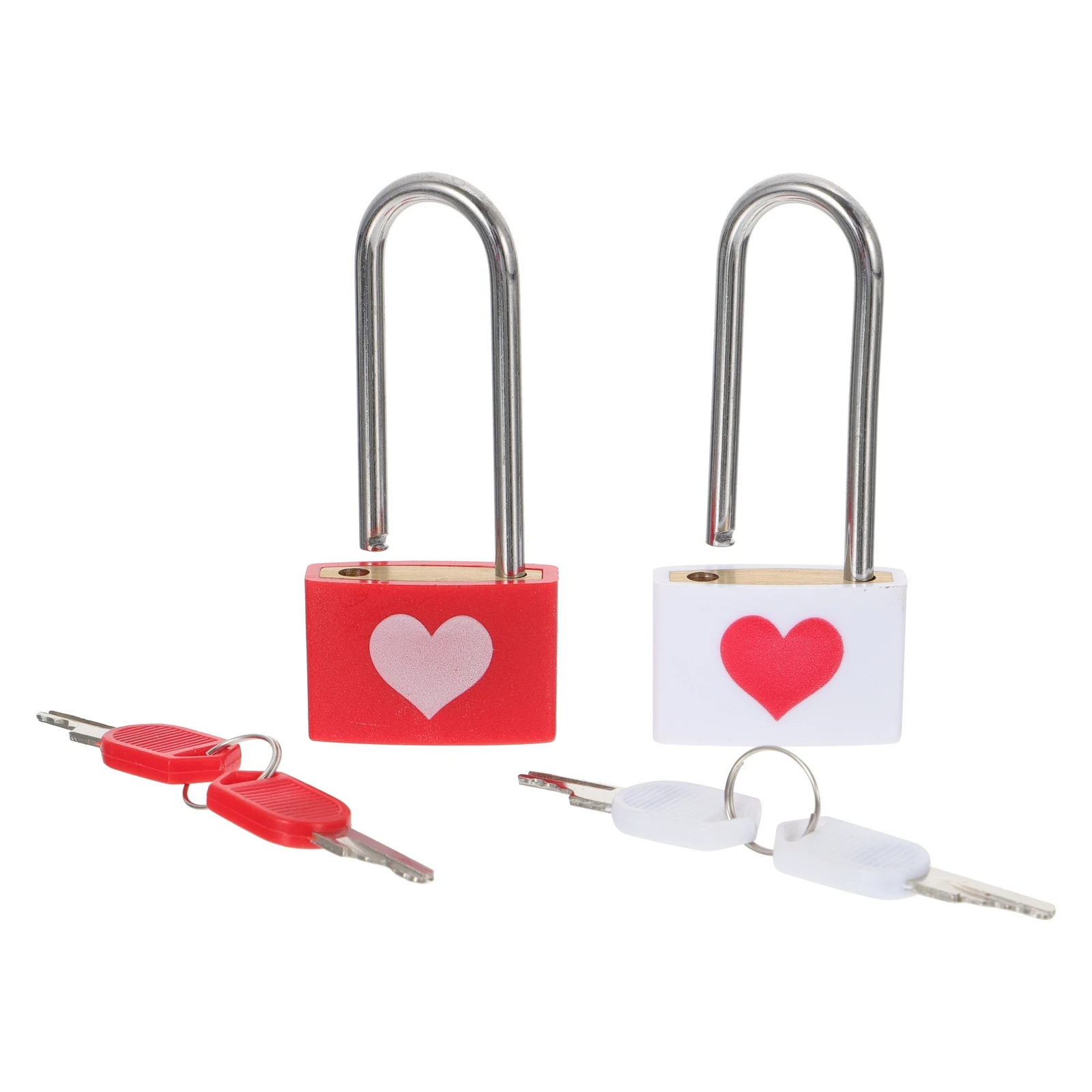 

2 Pcs Couple Locks ABS Copper Material Long H Padlock Luggage Drawer Suitcase Diary Cabinet Security Hardware