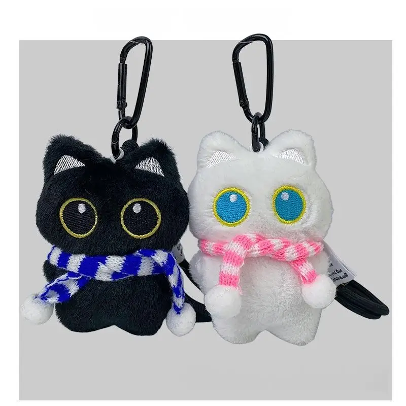 

1Pcs For Boy Girl Birthday Gifts New Cute Big Eyes Black Cat Squeezing Plush Toy Doll Small Pendant Ins Black Cat Doll Keychain