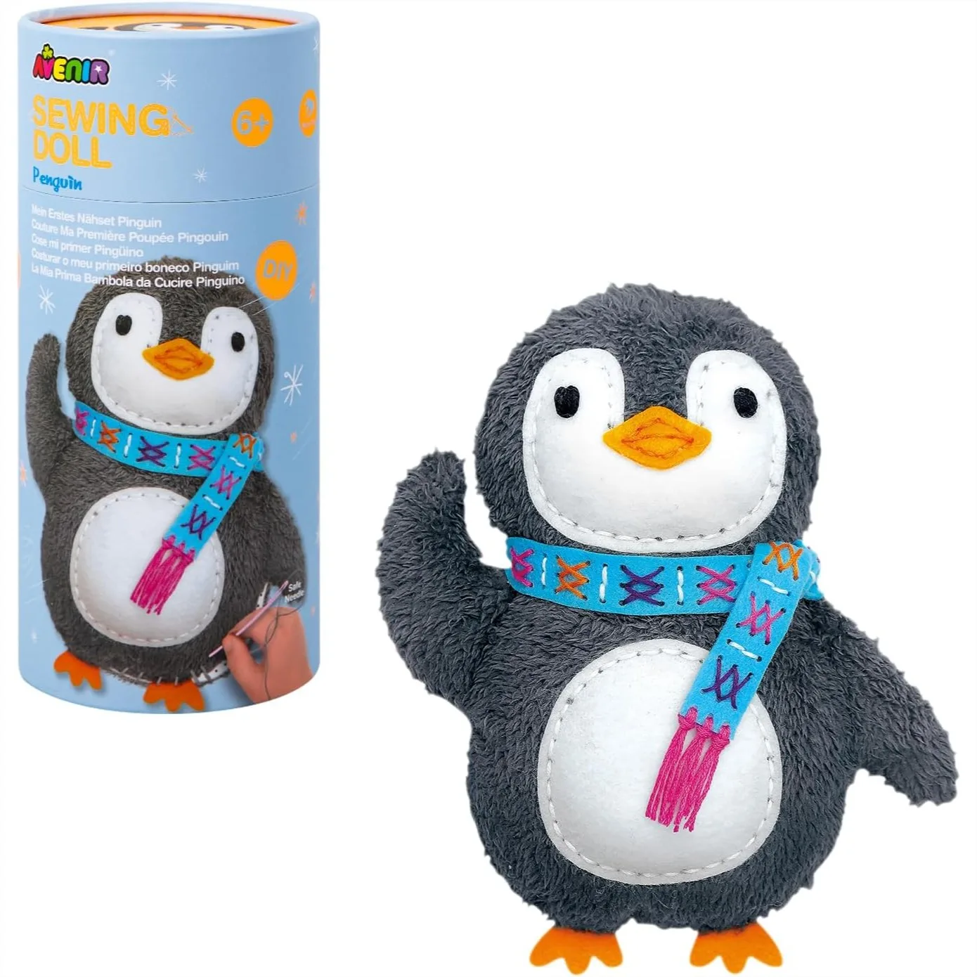 

Kids Sewing Kit for Beginners Ages 6-8, Learn to Sew Stuffed Animal with Pre-Punched Fabric and Child-Safe Tools, DIY Craft Gift