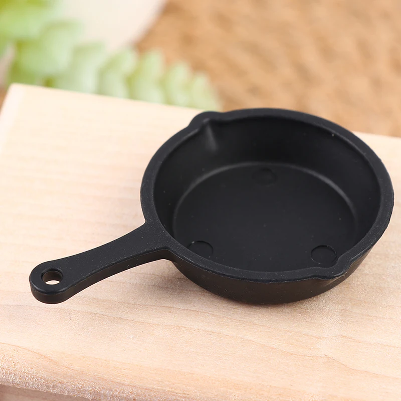 2Pcs/set Dollhouse Miniature Frying Pan Model 1:12 Mini Simulation Kitchen Utensil Pans Doll House Decor Accessories