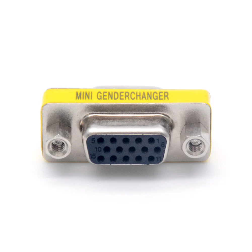 15 Pin VGA SVGA Gender Changer Adaptor Connector Female to Female Coupler Converter Monitor F/F DB15 Connector