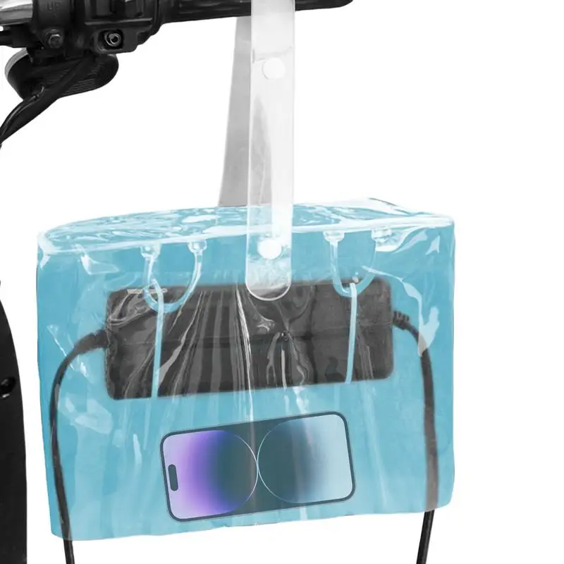 Electric Vehicle Charger Rain Cover Translucent Ebike Charger Travel Case Battery Safety Bag Outdoor Winter Snow Rain Ice