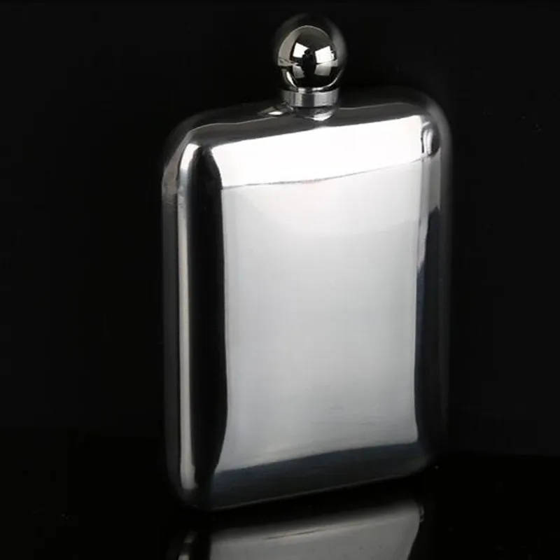 Vierkante Spiegel Afgewerkt Roestvrijstalen Heupfles 6Oz Rusland Pocket Flagon