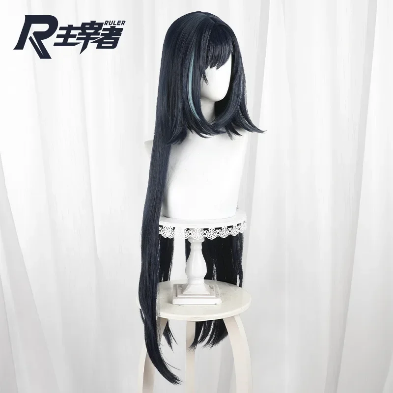 Game Genshin Impact Lan Yan Cosplay Wig For Women Girls Darkblue Long Cosplay Party Heat Resistant Free Wig Cap