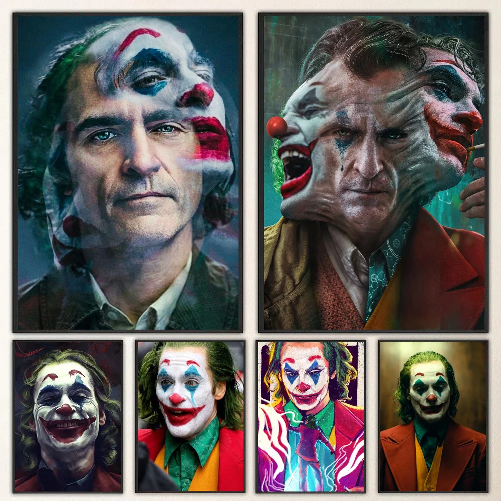 1pc Joaquin Phoenix Joker Poster Self-adhesive Art Waterproof Paper Sticker Coffee House Bar Room Wall Decor