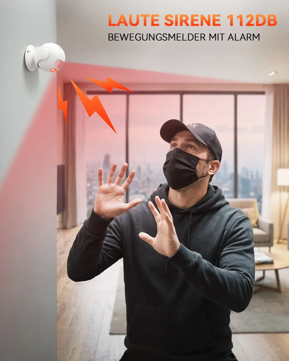 Elecpow 120dB Loud PIR Motion Alarm With Remote Wireless 433MHz Infrared Motion Sensor Detector Alarm/Doorbell Security System