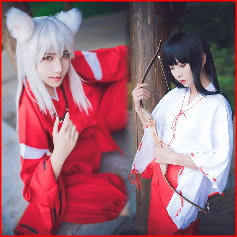 Costumes de Cosplay Anime Inmkasha pour Hommes et Femmes, Kimono Japonais Rouge, Robe pour la ixd'Halloween