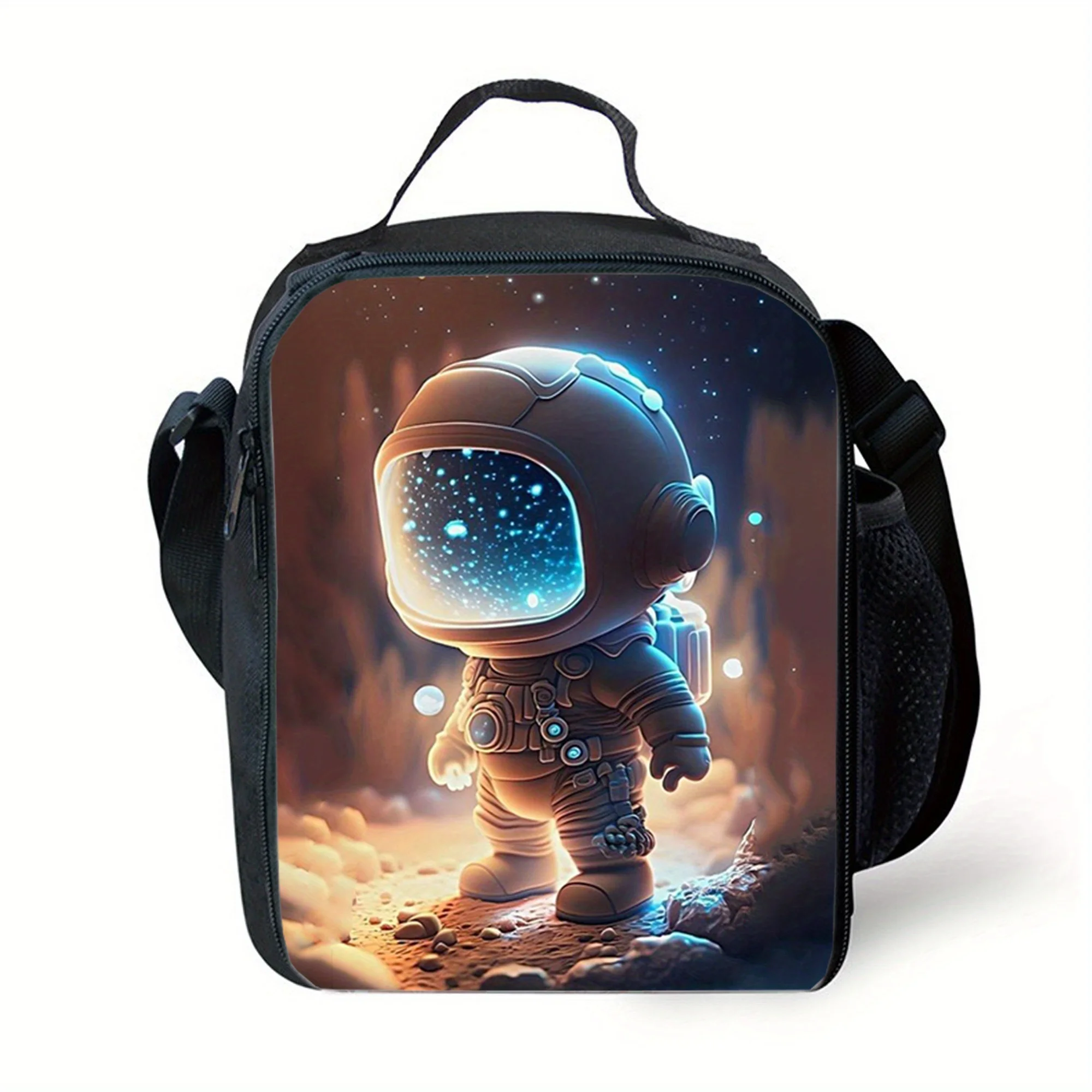 Kawaii Astronaut Pattern Lunch Bag Fashion Thermal Insulation Bag Large-capacity Outdoor Picnic Practical Back-to-school Gift