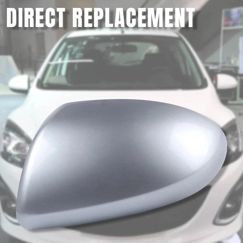 

1PC Car Mirror Cover Left/Right Passenger Side Wing Mirror Cover Cap Silver Parts For MAZDA 2 MAZDA 3BL 2009 2010 2011 2012 2013