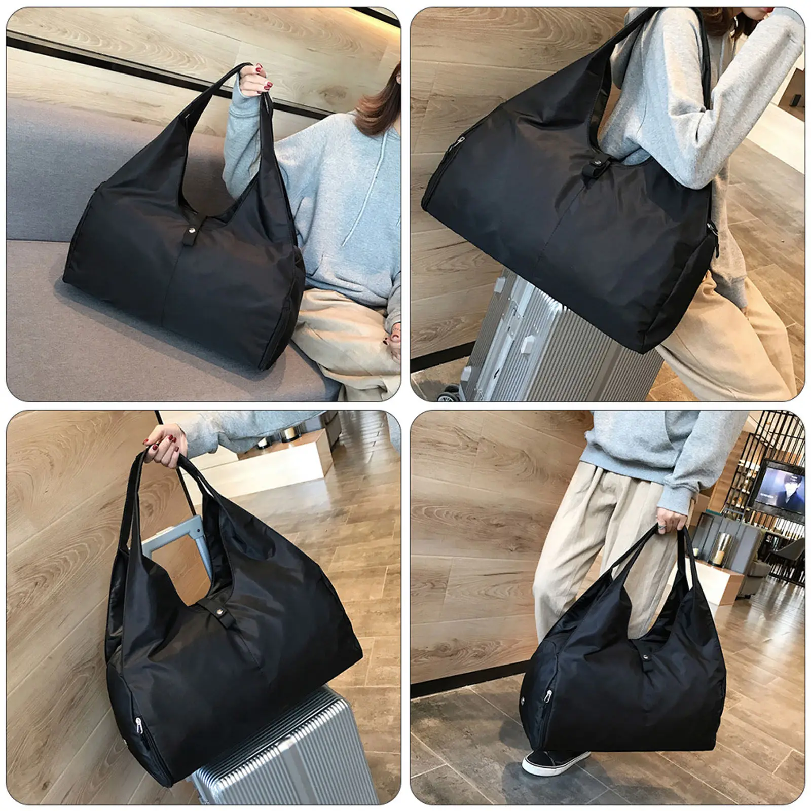 1Pcs Large Capacity Sports Travel Bag Lightweight Foldable Handbag Waterproof Shoulder Bag for Hiking Camping Training Shopping