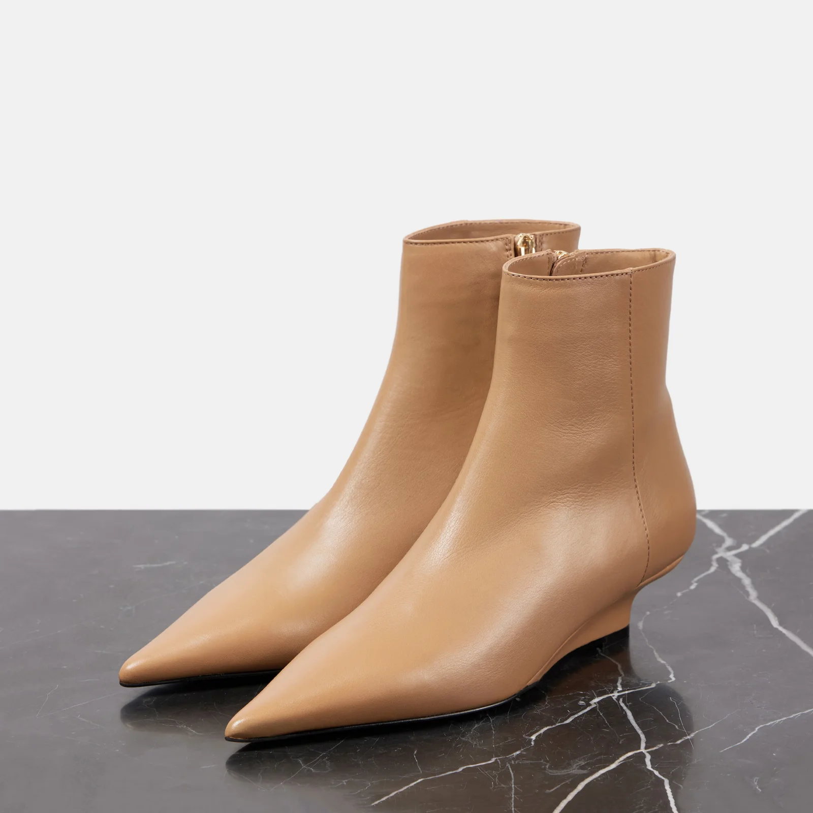 Genuine Leather Women's Wedge Ankle Boots - Sizes 34-42