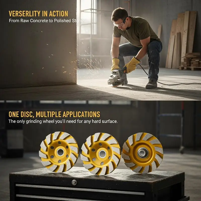 @*4 Inch Concrete Turbo Diamond Grinding Cup Wheel 12 Segments for Stone Processing Masonry Grinding Polishing Jobs