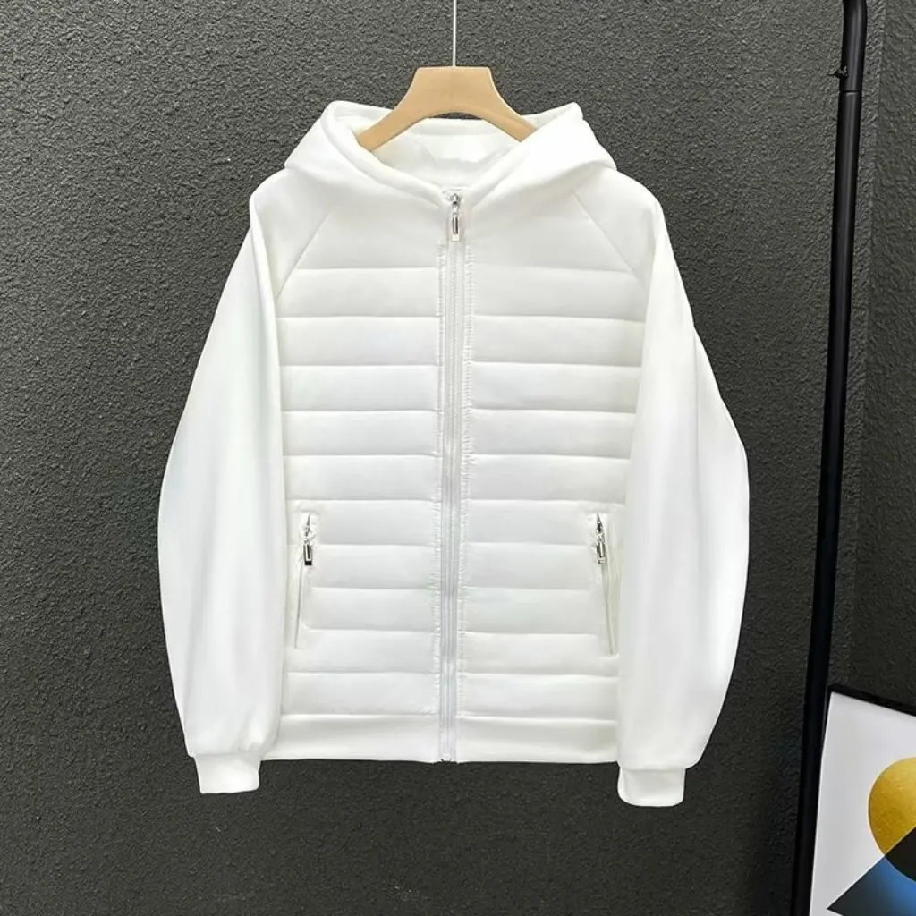 

Autumn New Casual Hooded Cotton-Padded Jacket Thin Light Inner Sweater Coat Women's Top Fashion Outerwear