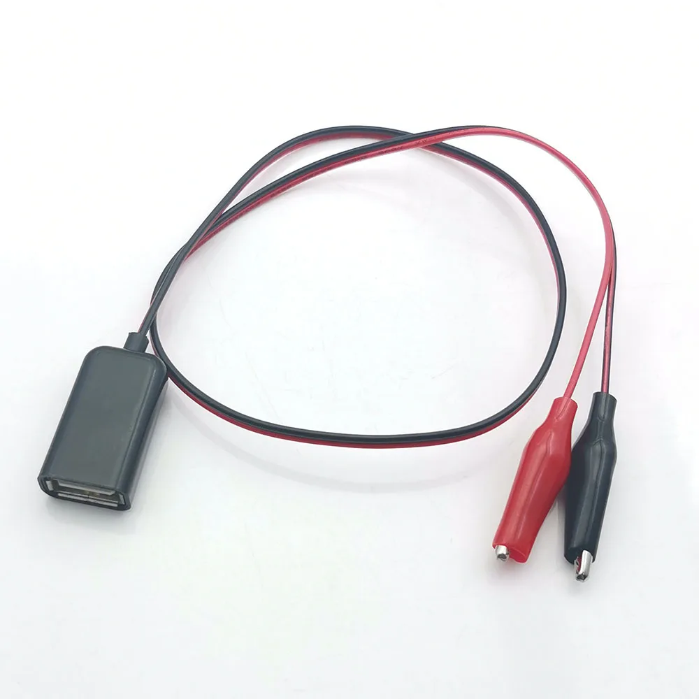 58CM Metal Alligator Clip Crocodile Electrical Clamp for Testing Probe Crocodile Test Clip to USB Adapter Multimeter Car Home