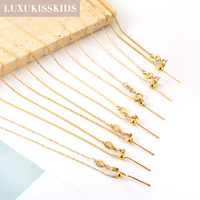 LUXUKISSKIDS 1pcs Sale Solid Chain Necklace 316 Stainless Steel 45cm Sliding Clasp Rolo Link Adjustion Chains for Jewelry Making