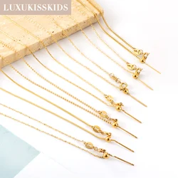 LUXUKISSKIDS 1pcs Sale Solid Chain Necklace 316 Stainless Steel 45cm Sliding Clasp Rolo Link Adjustion Chains for Jewelry Making