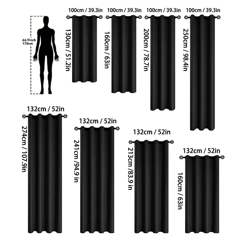 16-farbige, moderne, schlichte, einfarbige, perforierte Verdunkelungsvorhänge zur Dekoration von Wohnzimmern, Schlafzimmern, Rosa, Lila, Braun, Grau