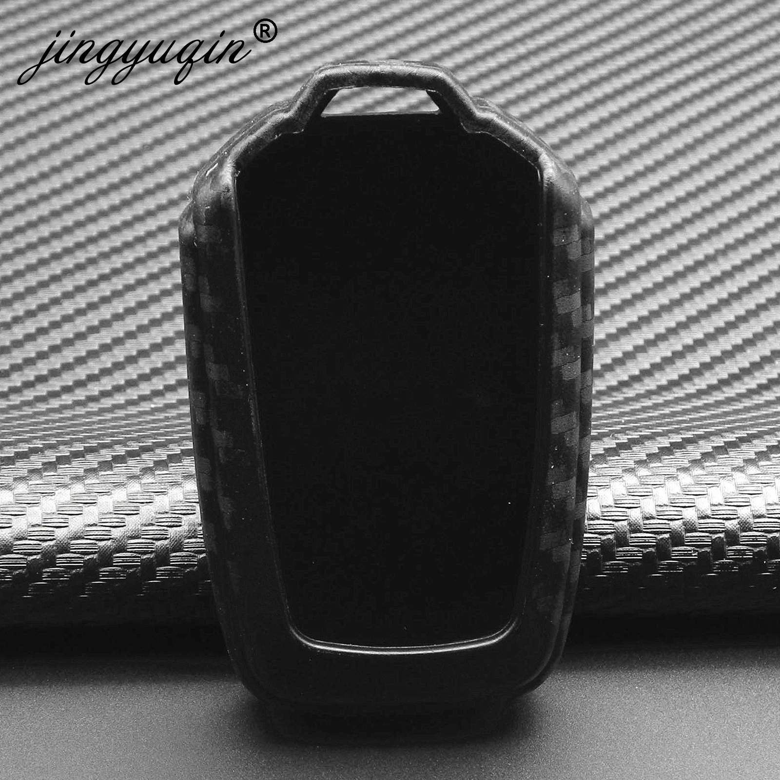 jingyuqin Carbon Fiber Pattern Soft Silicone Car Key Fob Case For All New Isuzu D-MAX MU-X 3.0/ X-series Smart Key Ring Cover