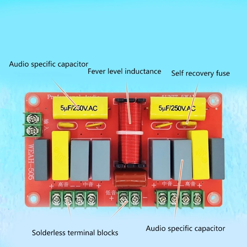 Speaker Frequency Divider Board Professional 5 Way Speaker Crossover Filter Frequency Divider 250W for DIY Speaker K1KF
