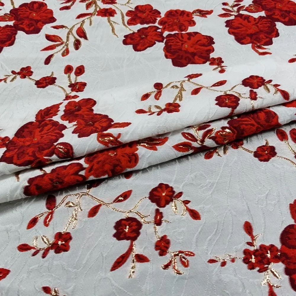 

Металлическая проволока, жаккардовая парчовая ткань, раннее весеннее тонкое платье, плащ, модный дизайн, ткань для шитья, оптовая продажа, материал на метр