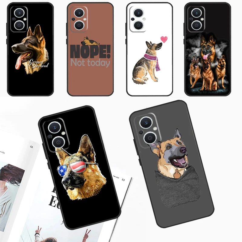 German Shepherd Dog Cartoon Case For OPPO Reno 10 Pro 4Z 5Z 8T 4 5 6 7 8 Lite OPPO Find X6 Pro X3 X2 Neo X5 Lite Cover