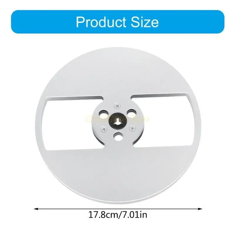 F62C Aluminium Takeup بكرة فتح آلة فتح 2 ثقب 1/4 7inch بكرة فارغة للبكرة إلى مسجلات الشريط بكرة