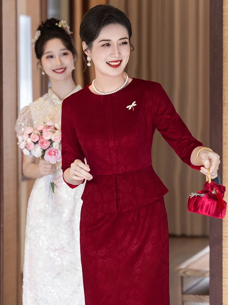 

Ele Long Sve Wedding Dr for Mother of the Bride High End Luxury Sensation Autumn Winter New Arrival 2025