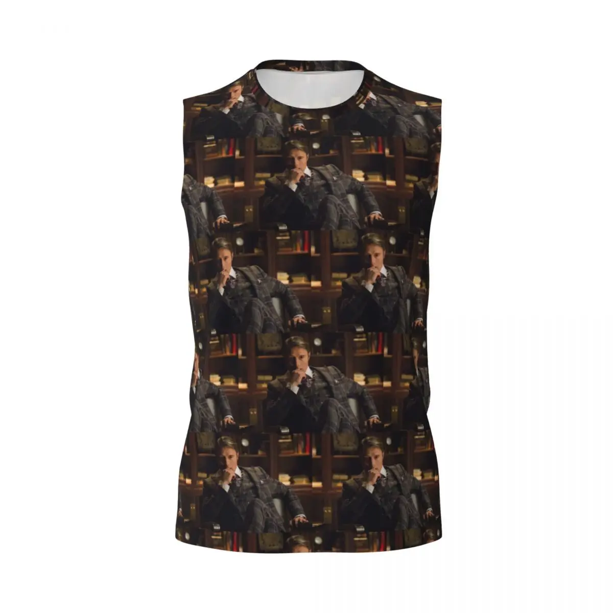 Mads Mikkelsen Hannibal Lecter (Hannibal TV) Men Printed Sleeveless T-shirt Casual Hip Hop Street Style Beach Holiday Tank Tops