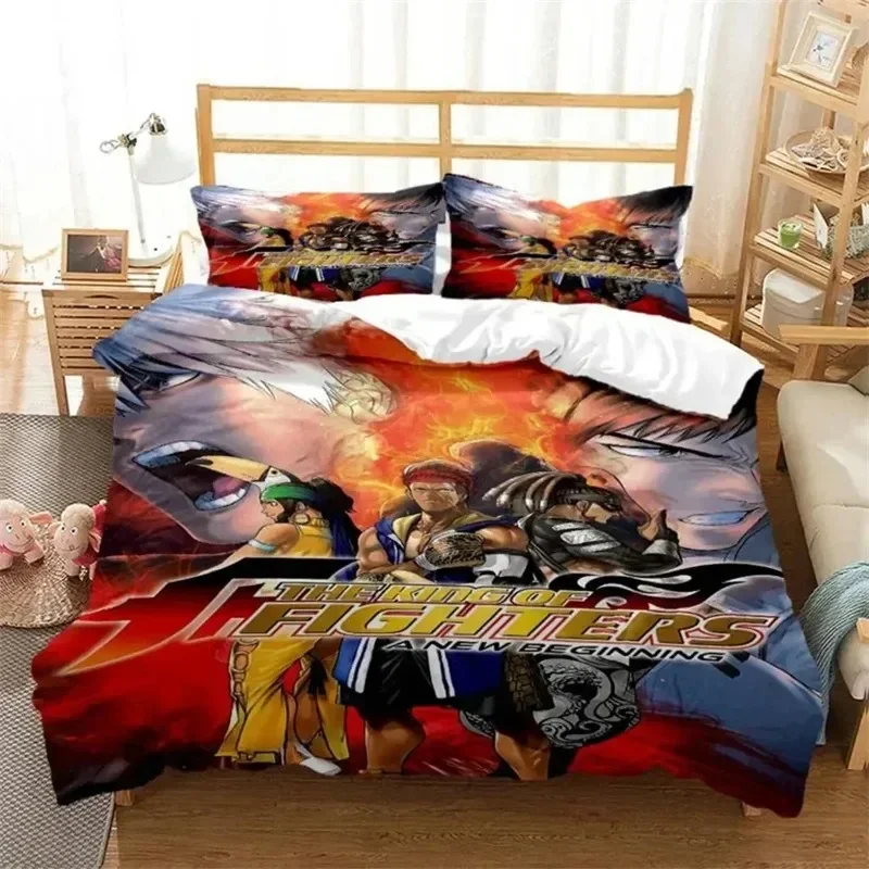 

Anime King of Fighters KOF 3D NEW Duvet Cover Pillowcase Bedding Set Adult Boy Girl Bedroom Decoration Single Double Large