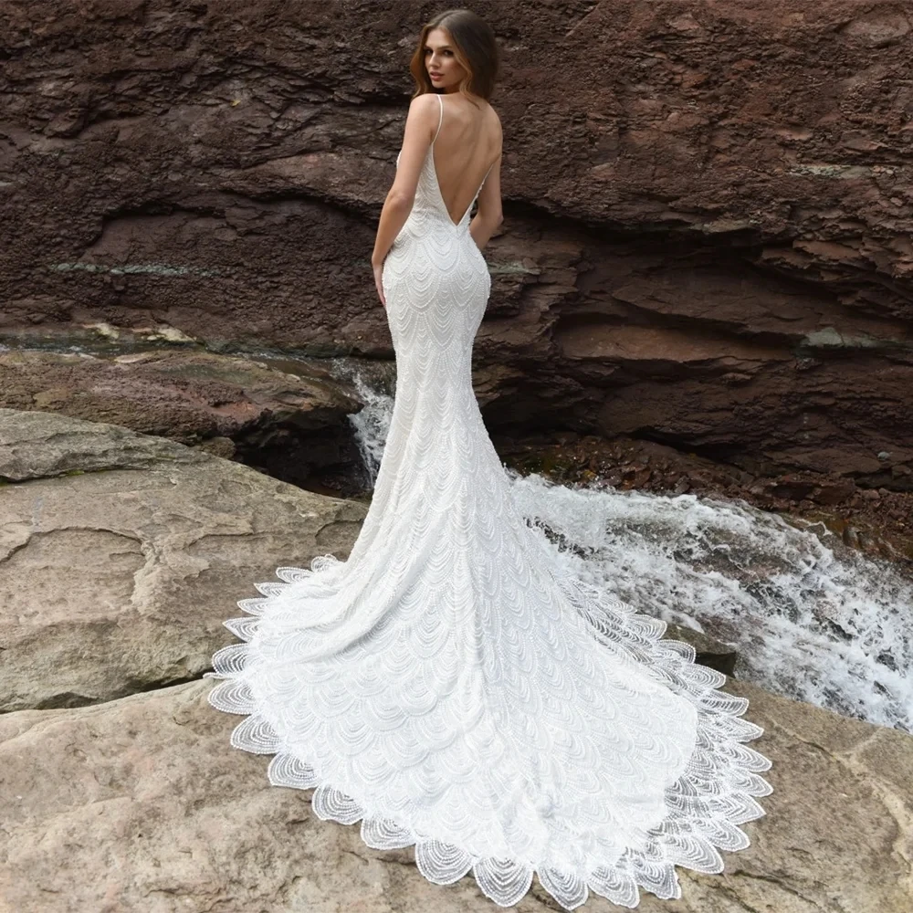 Luxury Vintage Wedding Dresses For Women 2024 Sweetheart Backless Bridal Gowns Lace Appliques Beautiful Robes Vestidos De Novia