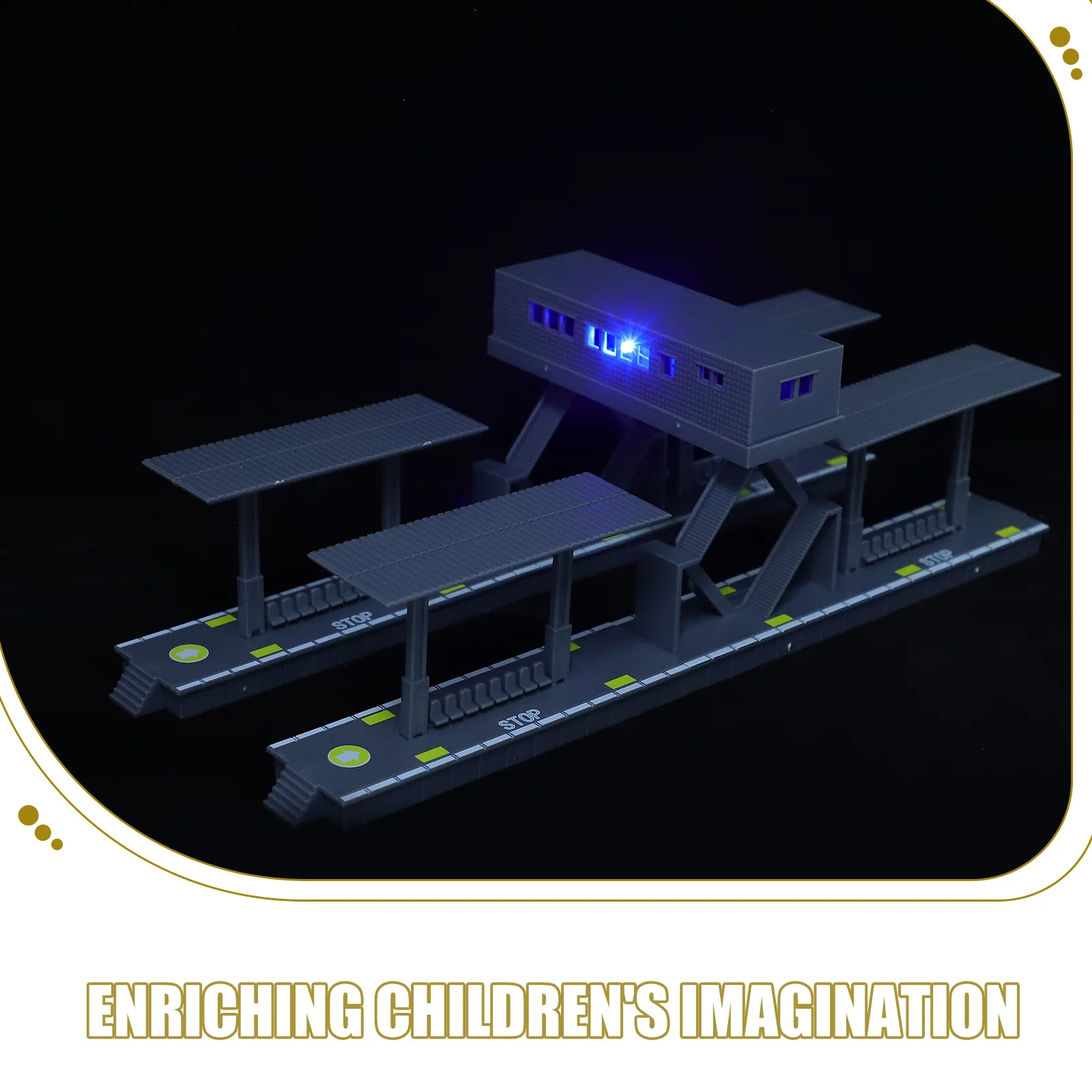 Kit di Montaggio Fai-da-Te per Piattaforma Ferroviaria, Scenografia Realistica con Passerella, Accessori in Plastica per Diorama, Stimola Creatività e Immaginazione