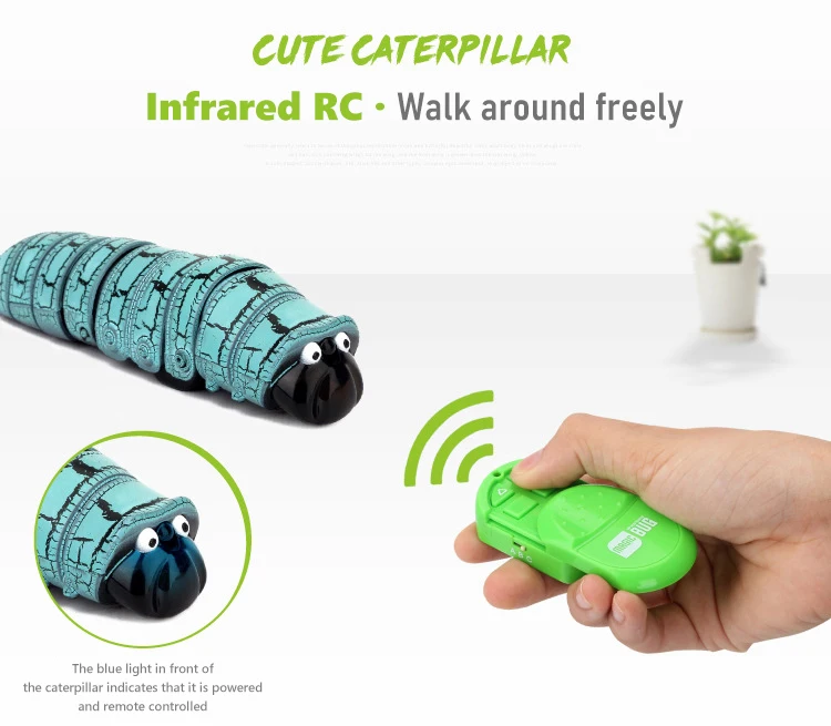 Simulation Tricky RC Caterpillar Robot Simulated Cute Animals Remote Control insects Halloween Toys for Kids Children\'s Gifts