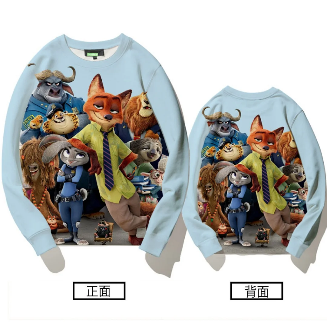 Толстовка с рисунком Зверополис Диснея, 3D принт, осенние модные толстовки для отдыха, детские толстовки Y2K, мужские и женские толстовки