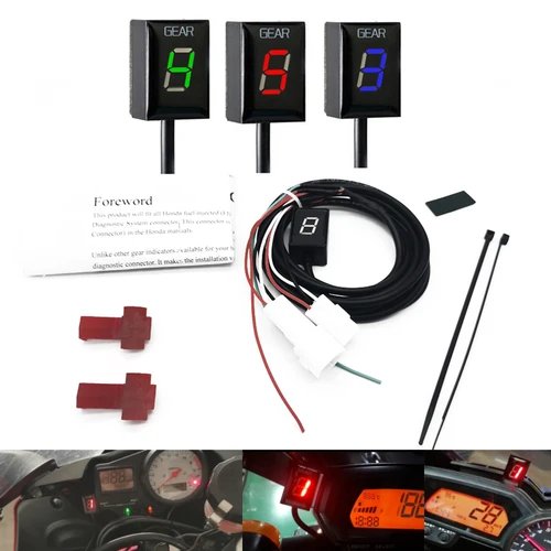 Imagen 2 del producto Para YZF R1 R6 FZ8 Mt03 MT-01 Xjr1300 XJR400 FZ400 FZ6 Xv1900a Ys250 Xv1600A Xj6 enchufe de instalación con indicador de 1-6 engranajes