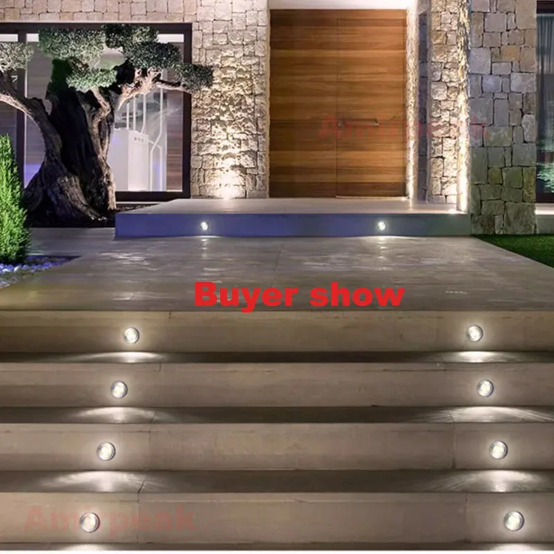 4/10pcs Outdoor Led Recessed Spotlight IP67 1W  Waterproof LED Deck Step Stair Underground Ground Garden Light Wall Floor Lamp