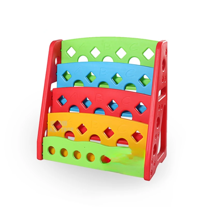 

Children's Bookcase Kindergarten Bookcase Plastic Toy Rack Storage Rack