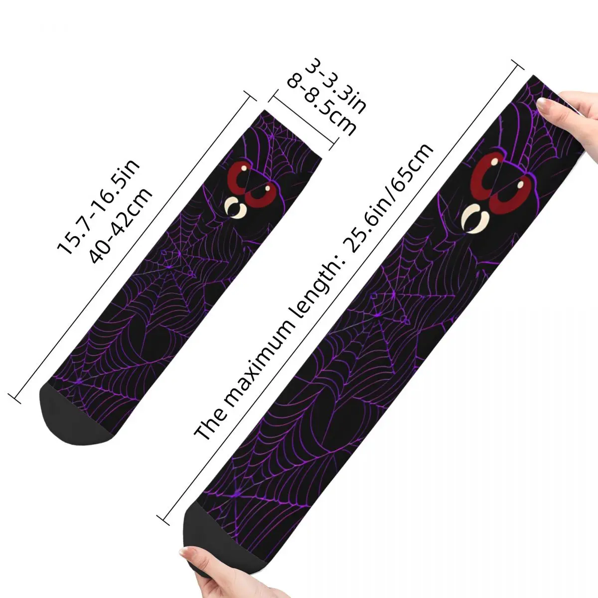 Funny Happy Sock for Men Angry Spider Vintage Spider Web Animal Breathable Pattern Printed Crew Sock Casual Gift