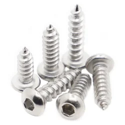 5-50pcs 304 Stainless Steel Round Pan Head Hex Socket Self Tapping Screws Wood Screw M2 M2.5 M3 M4 M5 M6