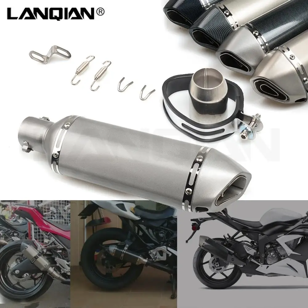 51mm Motorcycle Exhaust Pipe Moto Bike Pot Escape Exhaust Sport Exhaust For Kawasaki Ninja 250R 300 500R 600R 750R ZX10 ZX11