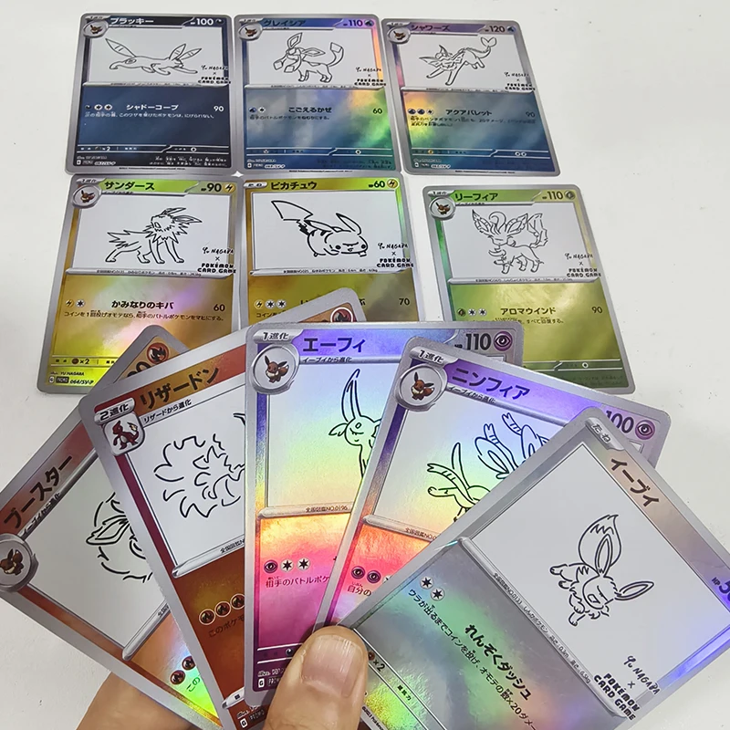 

11pcs/set Diy Pocket Monsters Ptcg Sylveon Color Card Charizard Eevee Bulbasaur Eeveelution Series Game Collection Cards Toys