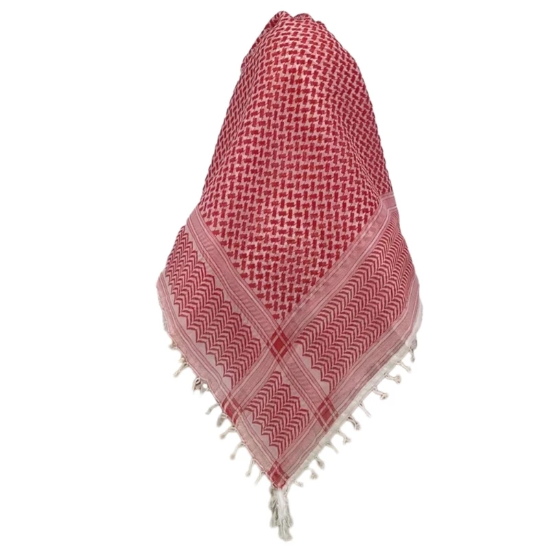 Multiuse Arabian Dubai Shemagh Headwrap Arab Scarf Desert Headscarf Dustproof Scarf Shawl Muslims Tassels Keffiyeh Neckerchief