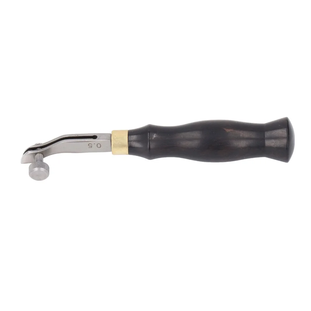 0.5mm Adjustable Leather Edge Beveler Wooden Handle Stainless Steel Leather Edge Creaser Leather Edge Trimmer