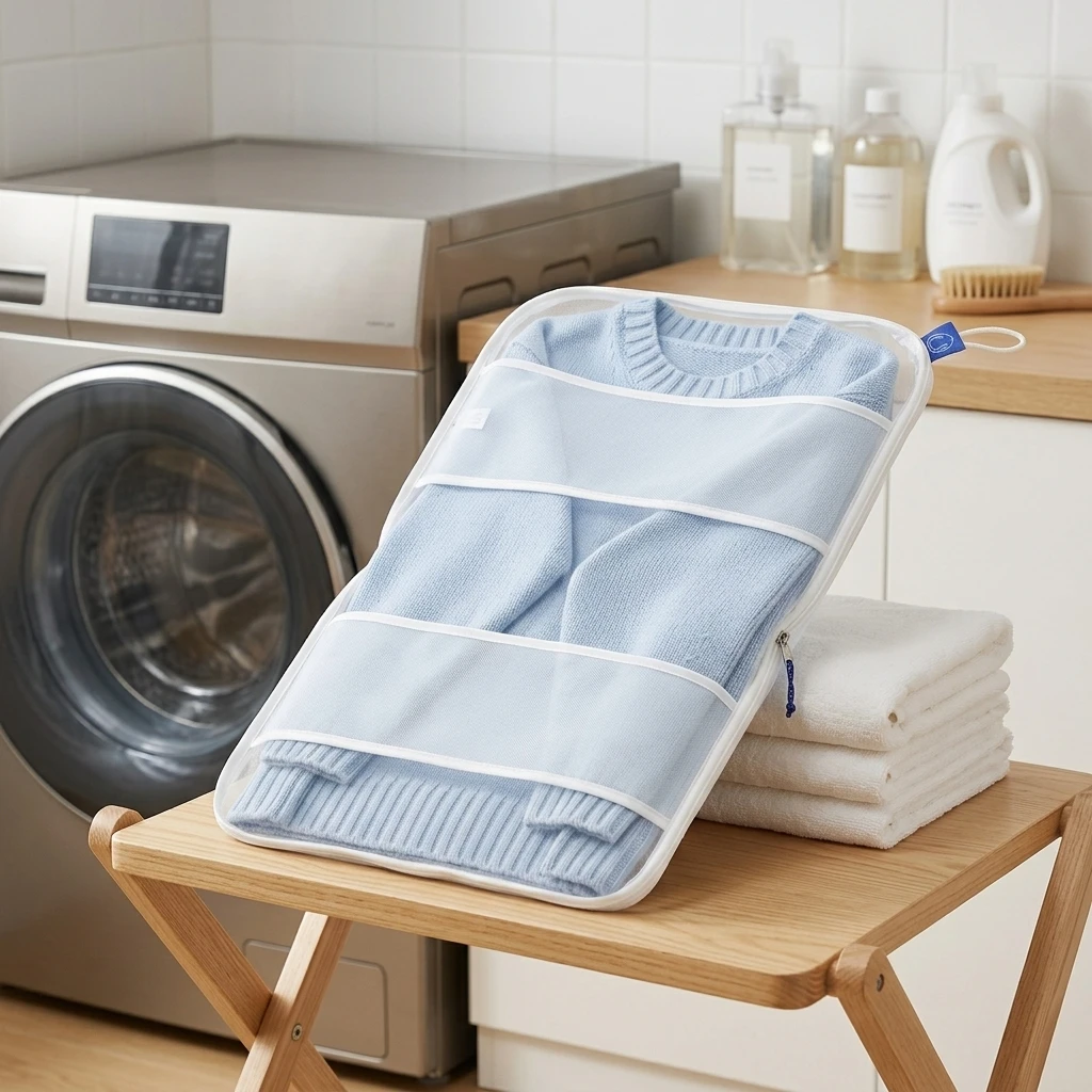 Special Fine Mesh Laundry Wash Bag With Zipper For Wool Sweaters Anti Deformation High-Density Mesh Breathable Design Durable