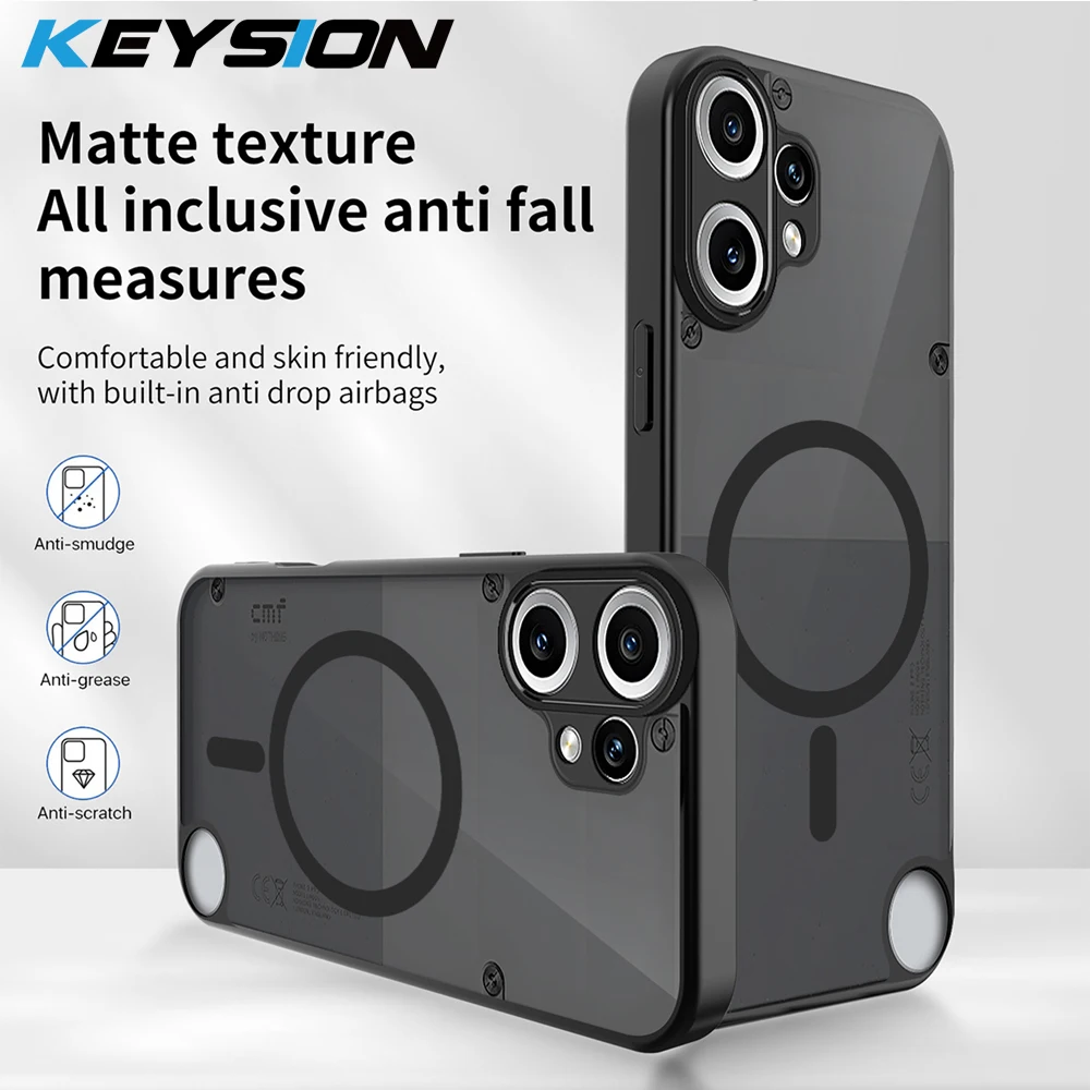 

KEYSION Magnetic Phone Case for Nothing CMF Phone 2 Pro 1 Silicone+PC Matte Translucent Shockproof Cover for CMF Phone 1 2 Pro