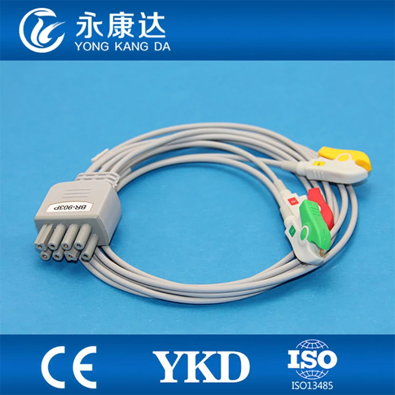 

FOR Nihon Kohden BR-903P ECG Cable 3 Lead ECG Wires IEC Clip