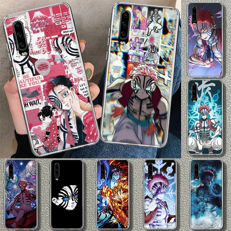 Akaza Kimetsu No Yaiba Anime Phone Case For Huawei P30 P20 P10 P50 P40 Lite Mate 30 20 10 40 Pro Art Luxury Customized Cover Coq